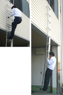 ORIRO避難はしご mini SOS 11。国家検定合格品。設置可能範囲の高さ：自在フック 4,315mmまで　ナスカンA 4,360mmまで　ナスカンB 4,350mmまで